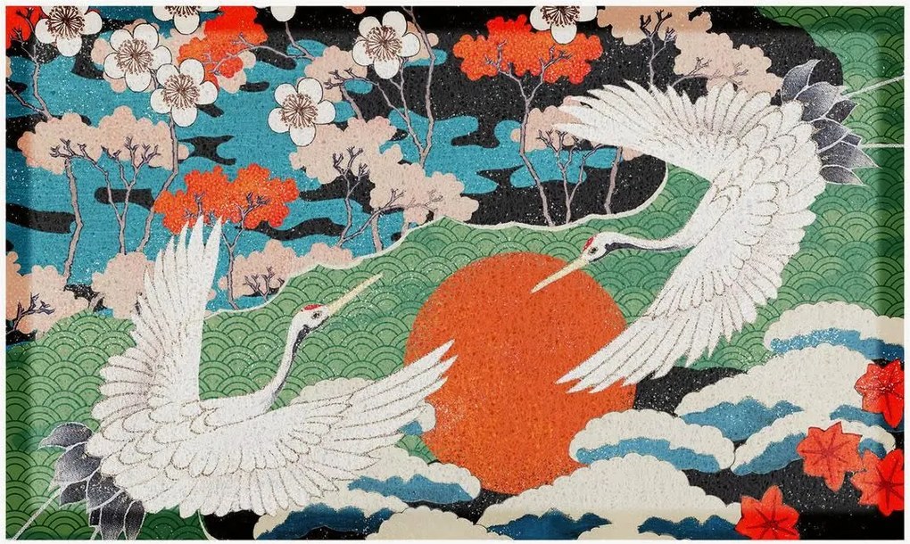 In- & outdoor vuilopvangmat Japanese Bird