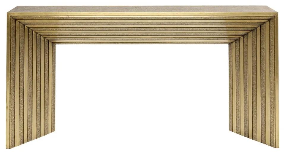 Kare Design Malaga Gouden Sidetable Houtsnijwerk - 160 X 35cm.