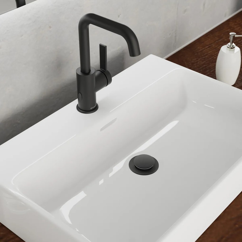 Schutte Los angeles wastafelkraan met draaibare uitloop zwart mat