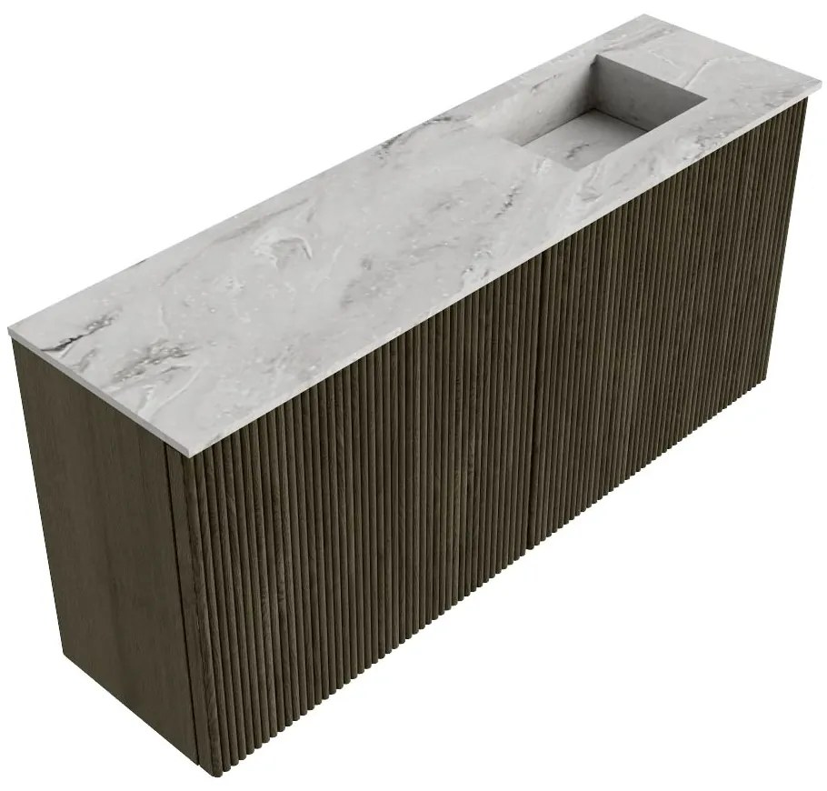 Mondiaz Joya DLux 90cm toiletmeubel shadow met wastafel faye rechts 1 kraangat glace