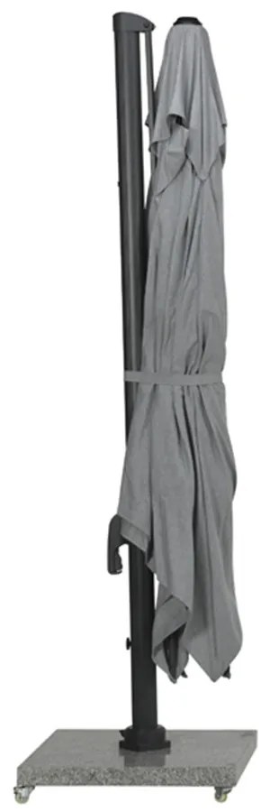 Garden Impressions Hawaii Big Pole zweefparasol 350x350 cm - donker grijs frame - licht grijs doek