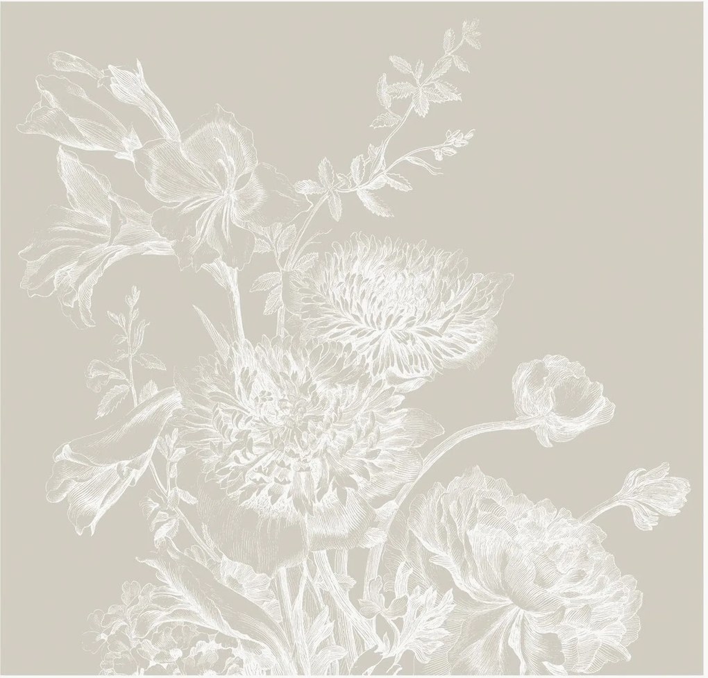 Behang Engraved Flowers