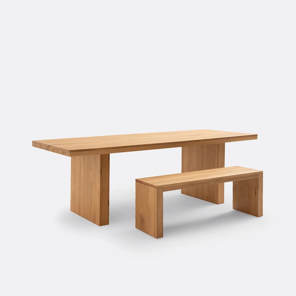 Bank voor 2 personen, massief eiken, Vova