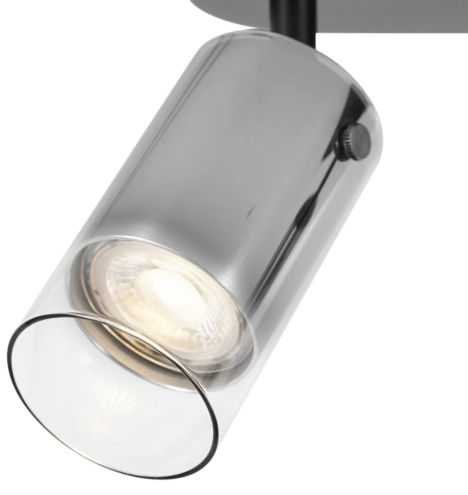 Moderne plafondspot gunmetal 2-lichts draai- en verstelbaar - Drain