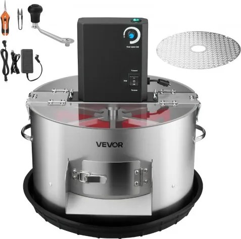 VEVOR Oogstmachine, 2-in-1, Handmatig en Elektrisch, 370 mm Knopsnijder met Roestvrijstalen Messen, Natte & Droge Hydroponische Snijmachine met Opvangbak, voor Plantenknoppen & Bloemen