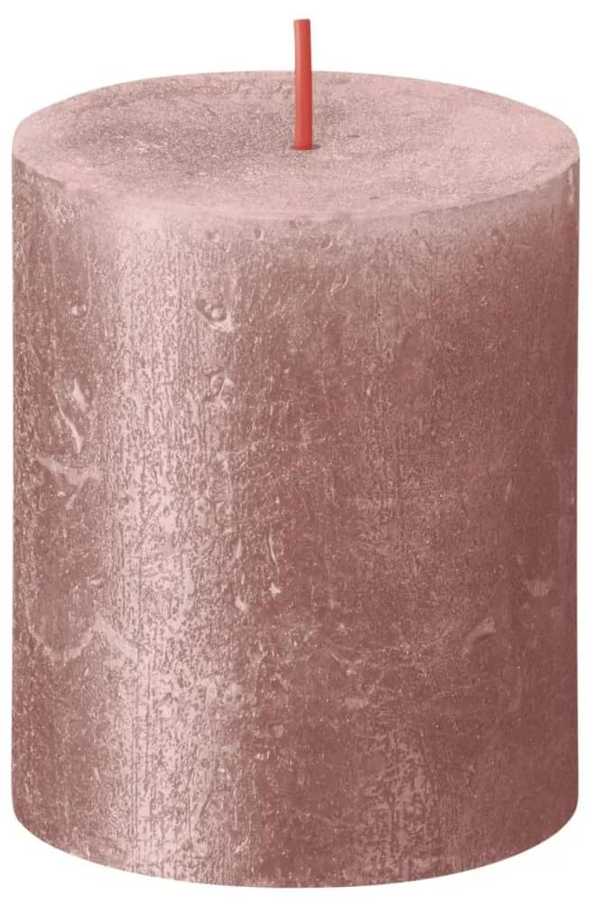 Bolsius Stompkaarsen Shimmer 4 st rustiek 80x68 mm roze