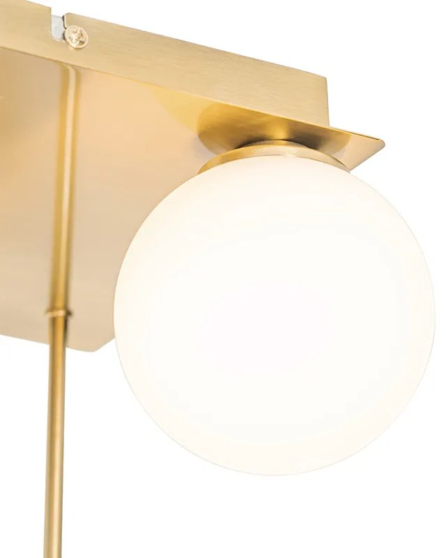 Moderne plafondlamp goud met opaal glas 5-lichts - Athens