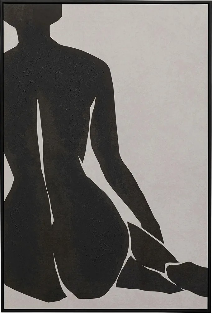 Schilderij Vrouw Beige Zwart