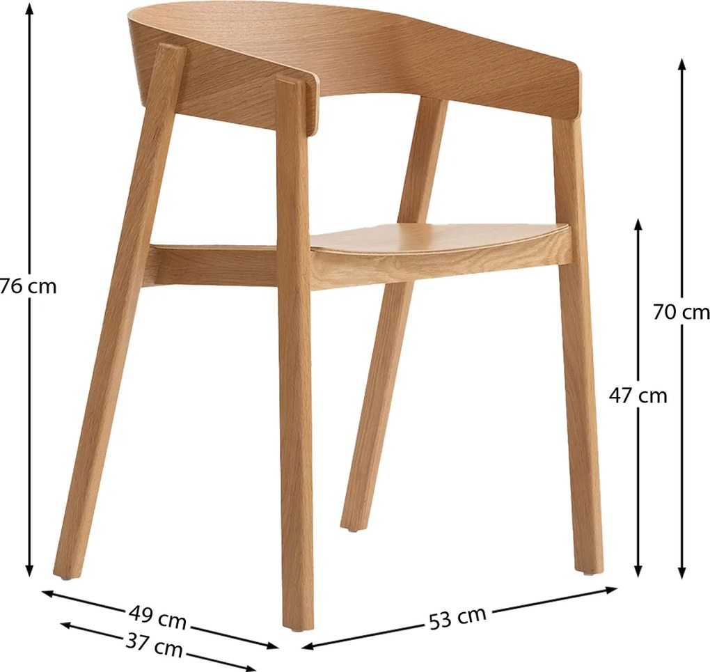 Eiken Stoel Van Gebogen Hout