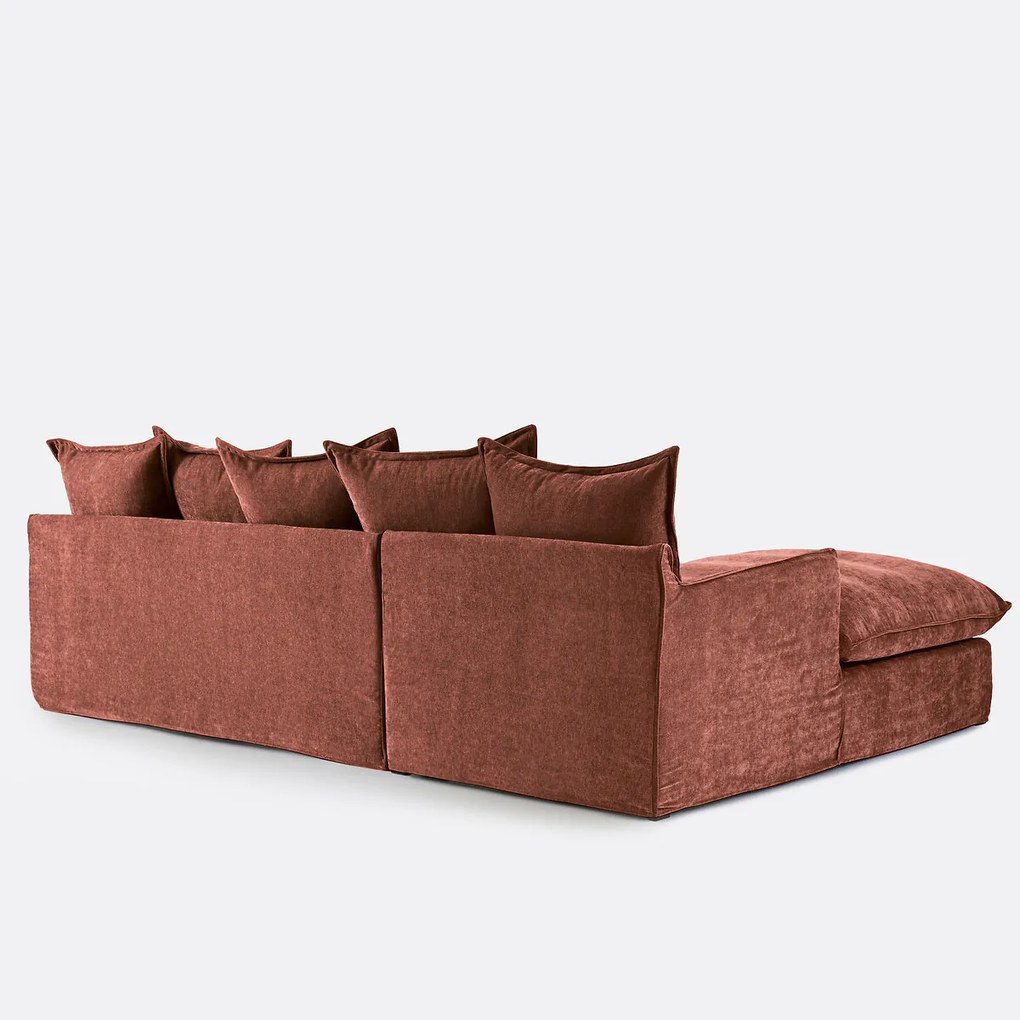 Hoekbank links, afneembare hoes, 4 zits, in gevlekt polyester, ODNA