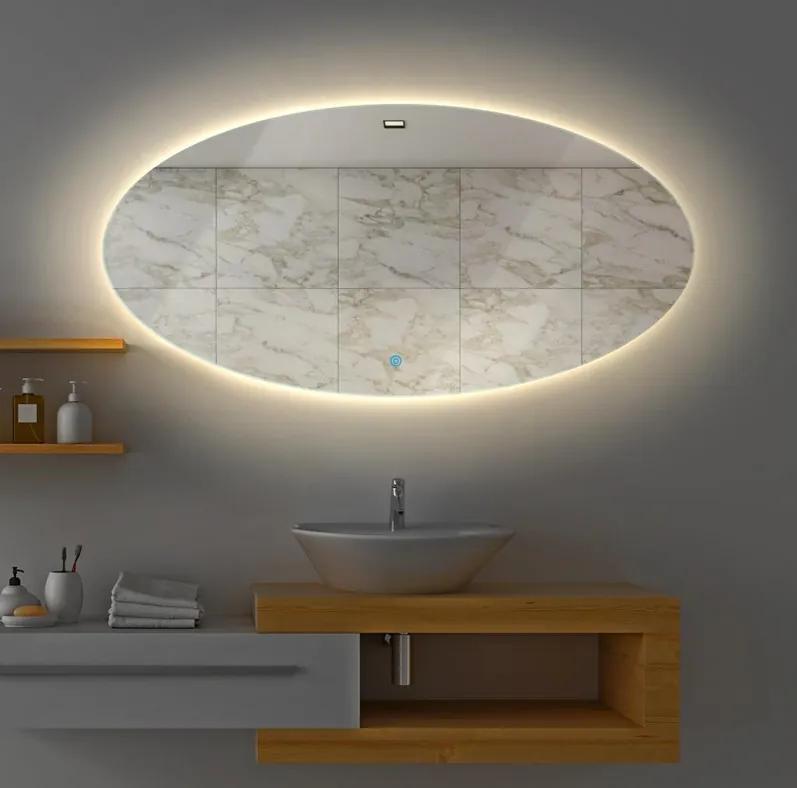 Gliss Design Oval spiegel met LED-verlichting 140x90cm