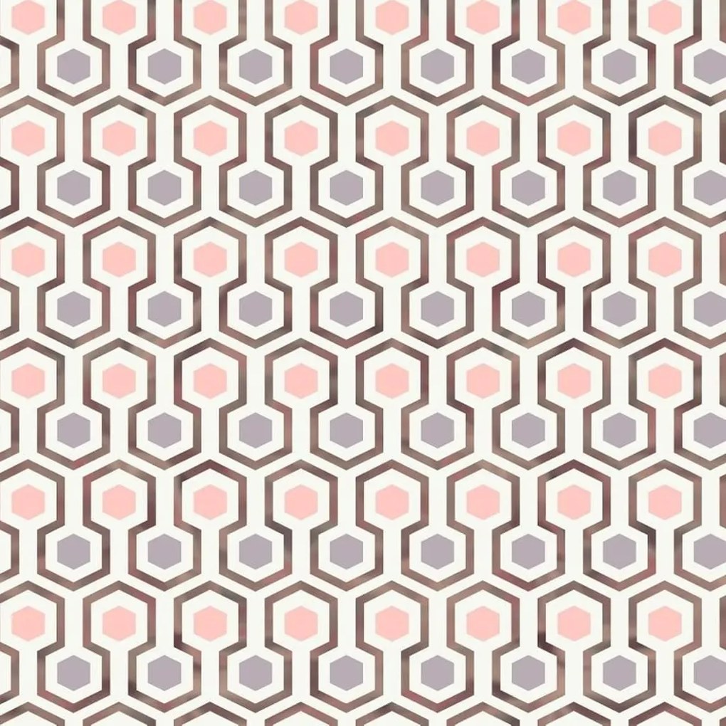 Noordwand Good Vibes Behang Hexagon Pattern roze en paars