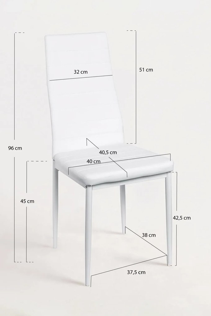 Set 4 Lauter Kunstlederen Stoelen