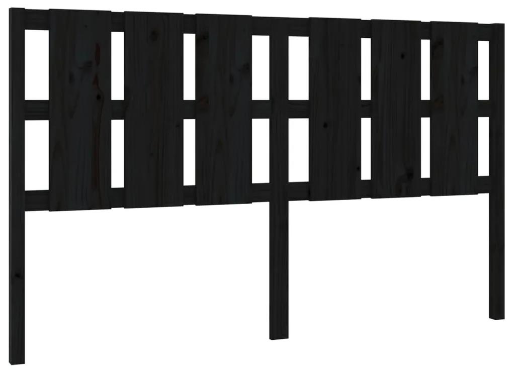 vidaXL Hoofdbord 185,5x4x100 cm massief grenenhout zwart