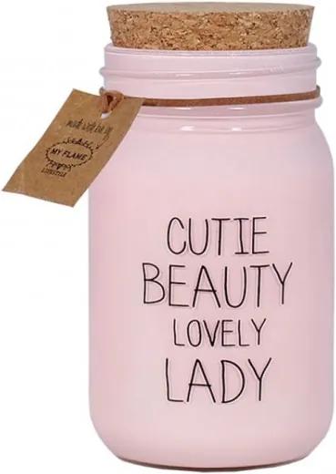 Scented soy candle pink cutie beauty