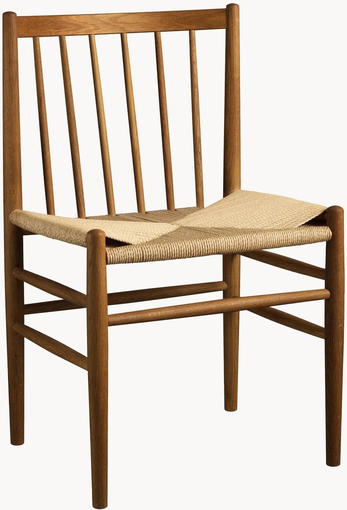 Eetstoel J80 van gebeitst eikenhout, 2-delig