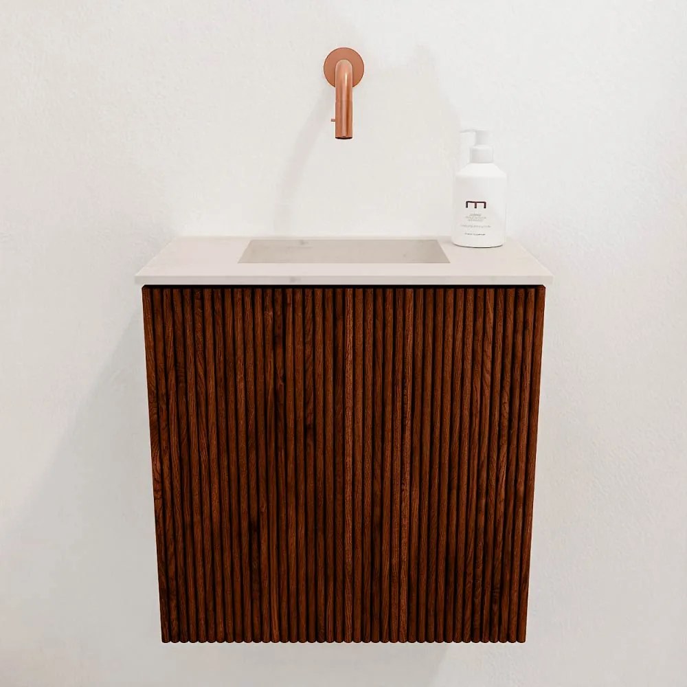 Mondiaz Joya DLux 40cm toiletmeubel ruby met wastafel faye midden zonder kraangat meli