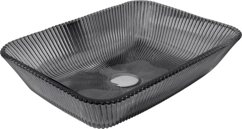 Mexen Tiva glazen opbouwwastafel 46 x 33 cm, zwart - 24184670