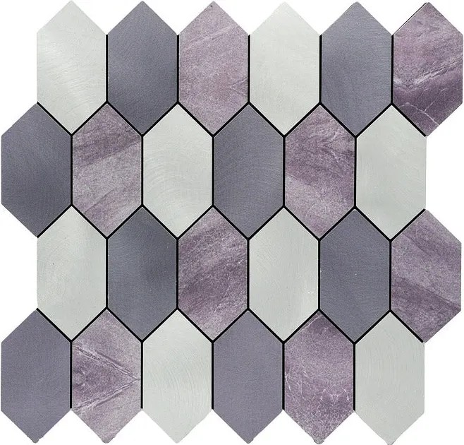 Zelfklevende Mozaïektegels Metaal | Picket Mauve | 30×30 cm | Keuken, Bad & WC
