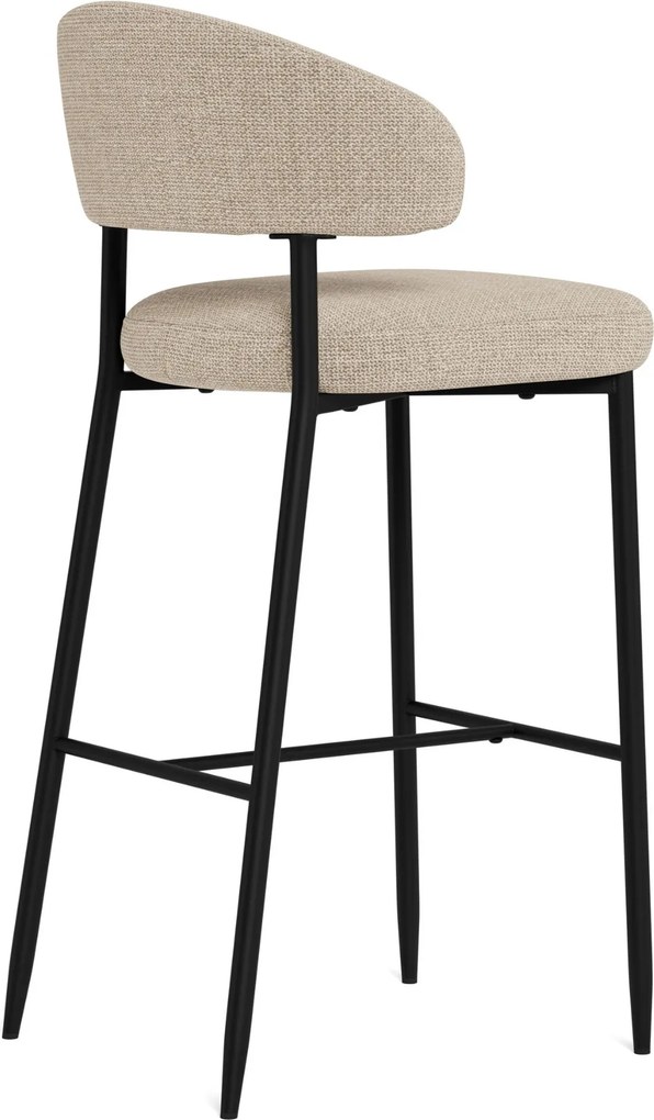 Mazzoni IRIS Beige (stof Basel 24)/zwart onderstel - GESTOFFEERDE BARKRUK VOOR KEUKEN/BAR