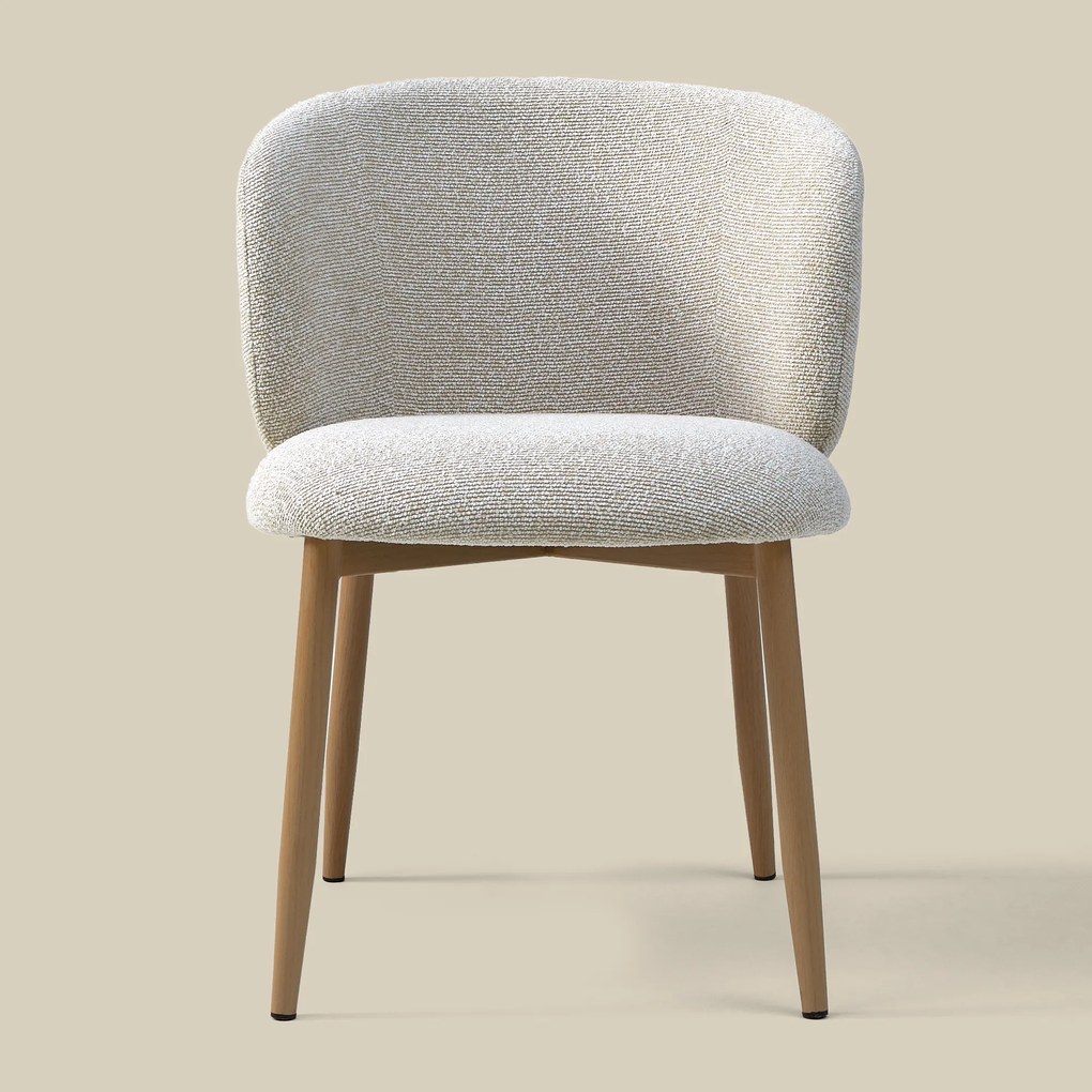 Eiken Eetkamerstoel Met Ronde Rug Creme