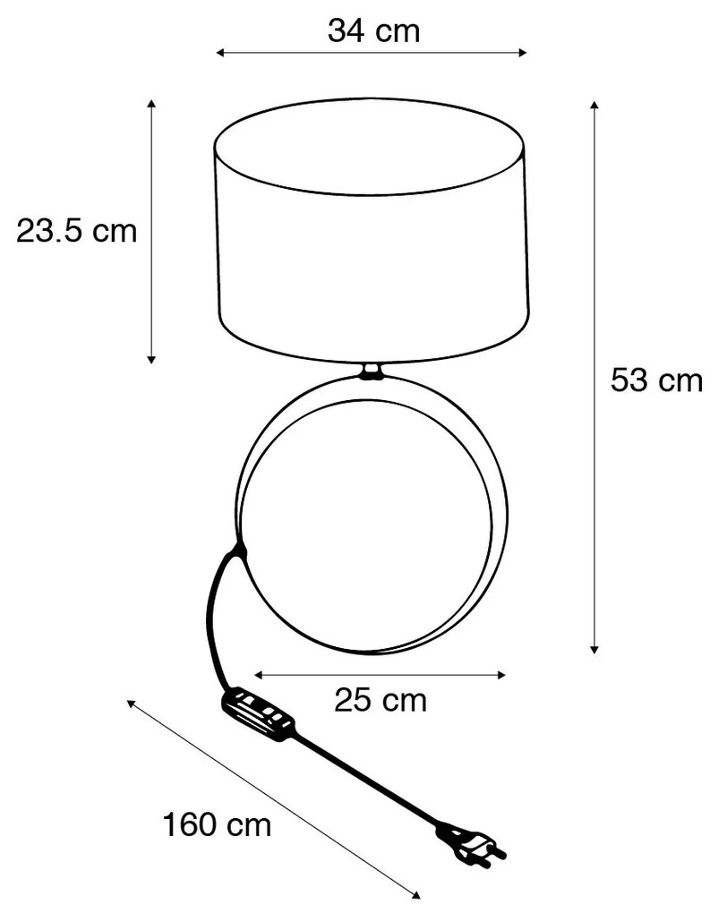 Landelijke tafellamp brons met zwart 53 cm - Kygo Landelijk E27 ovaal Binnenverlichting Lamp