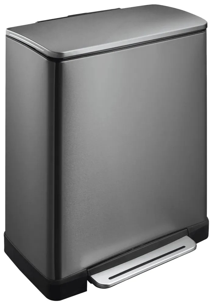 EKO Pedaalemmer E-Cube 28 L+18 L staalkleurig