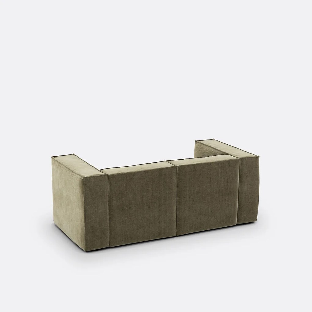 Modulaire bank, 2-zit, in vintage ribfluweel, Seven