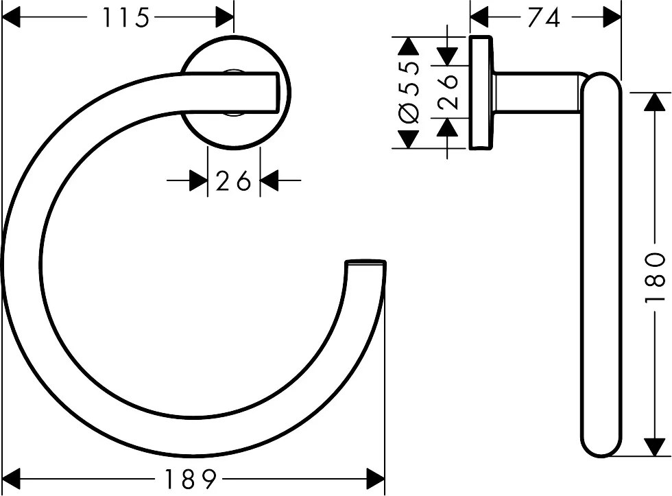 Hansgrohe Logis Universal handdoekring chroom