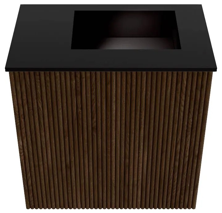 Mondiaz Joya 40cm toiletmeubel walnut met wastafel faye rechts zonder kraangat urban