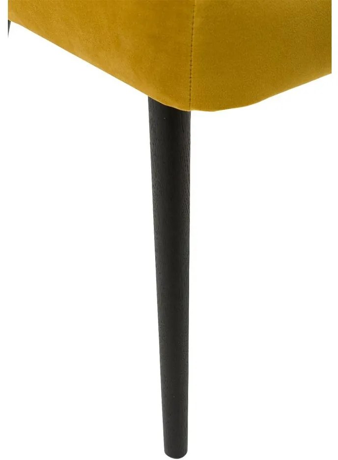 Goossens Eetkamerstoel Rob geel velvet stof leuning, urban industrieel