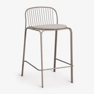 Anerina Hoge Kruk Van Staal Moka Bruin & ↑65 Cm & Licht Taupe Grijs - Sklum