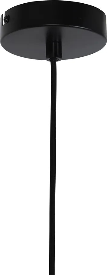 Art Deco hanglamp zwart met smoke glas - Laura
