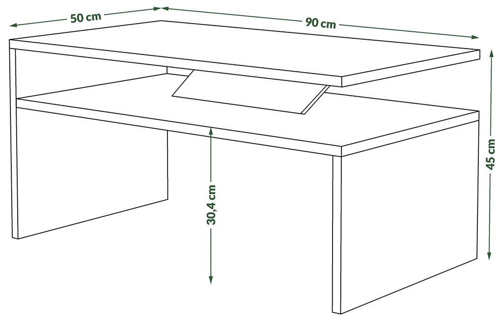 Mazzoni PRIMA wit / zwart, salontafel