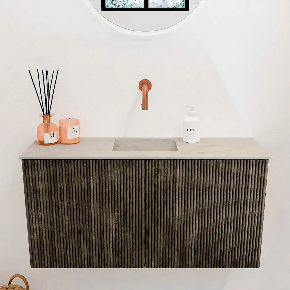 Mondiaz Joya DLux 80cm toiletmeubel shadow met wastafel faye midden zonder kraangat opalo