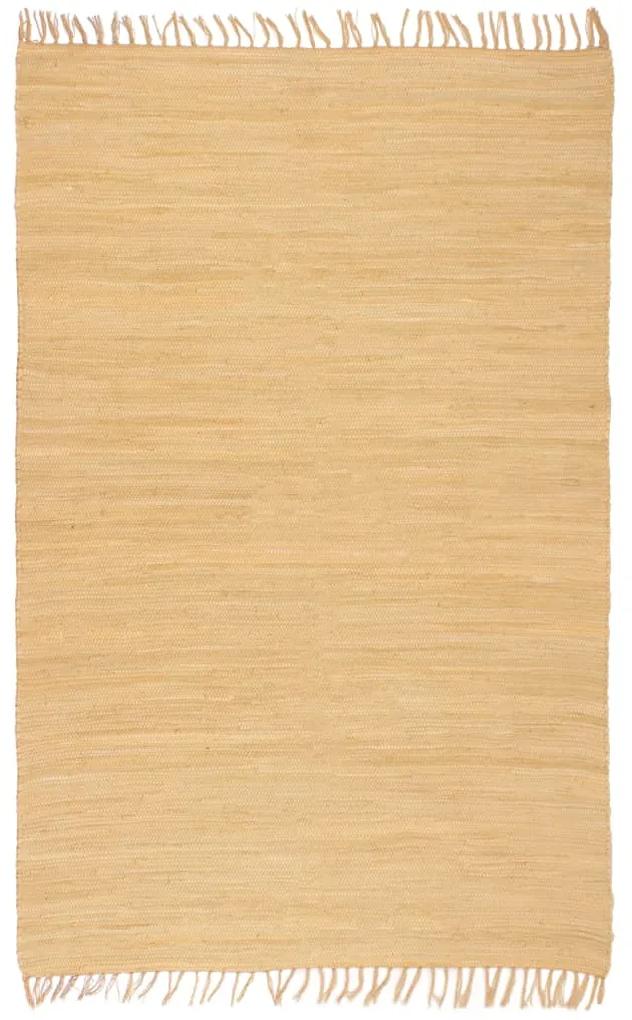 vidaXL Vloerkleed Chindi handgeweven 160x230 cm katoen beige