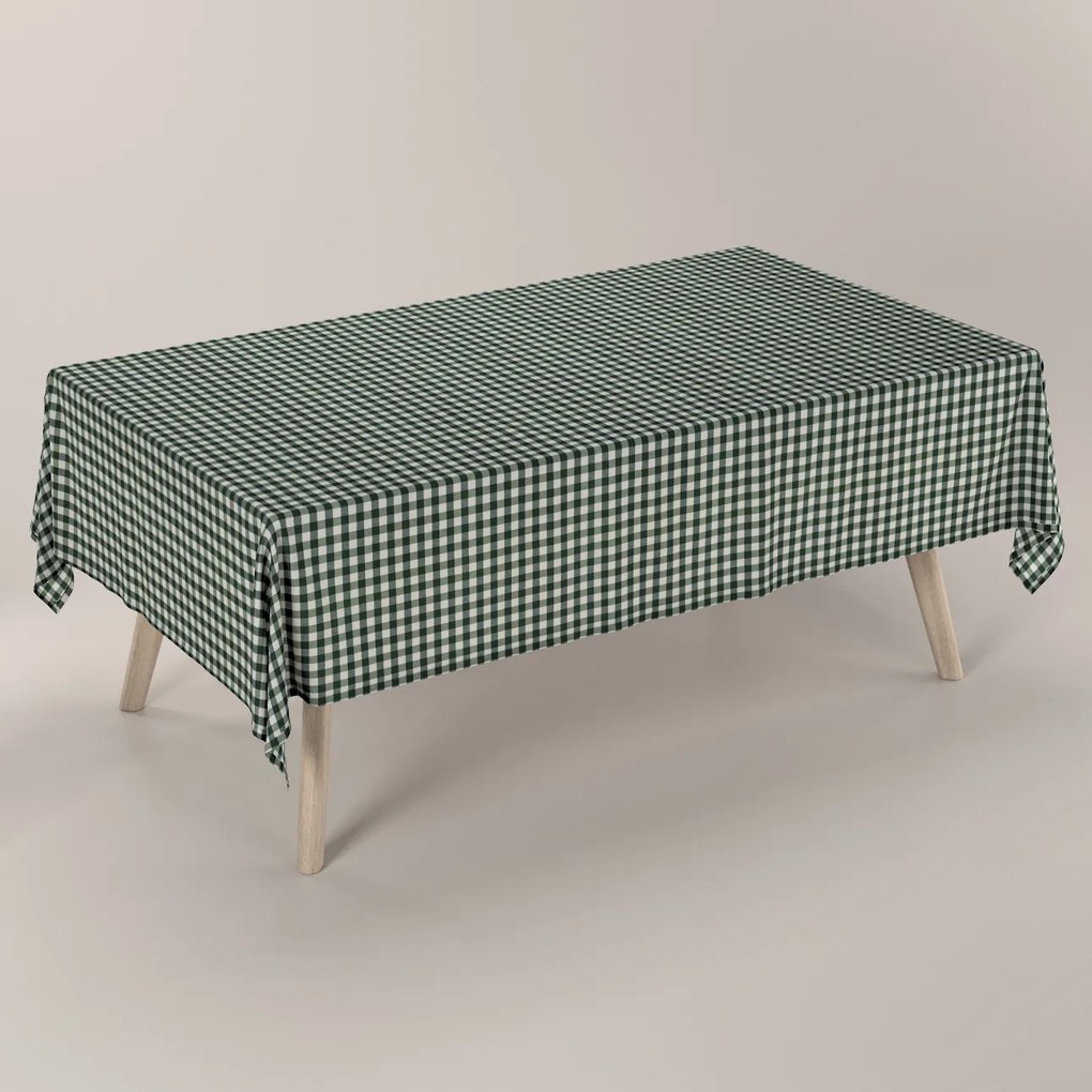 Dekoria Rechthoekig tafelkleed, groen-witte ruit (1,5x1,5cm), 130 x 160 cm