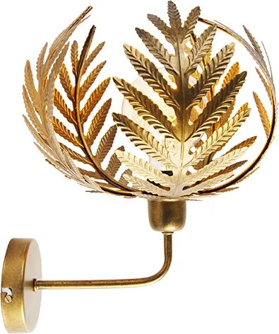 Vintage wandlamp goud 25 cm - Botanica