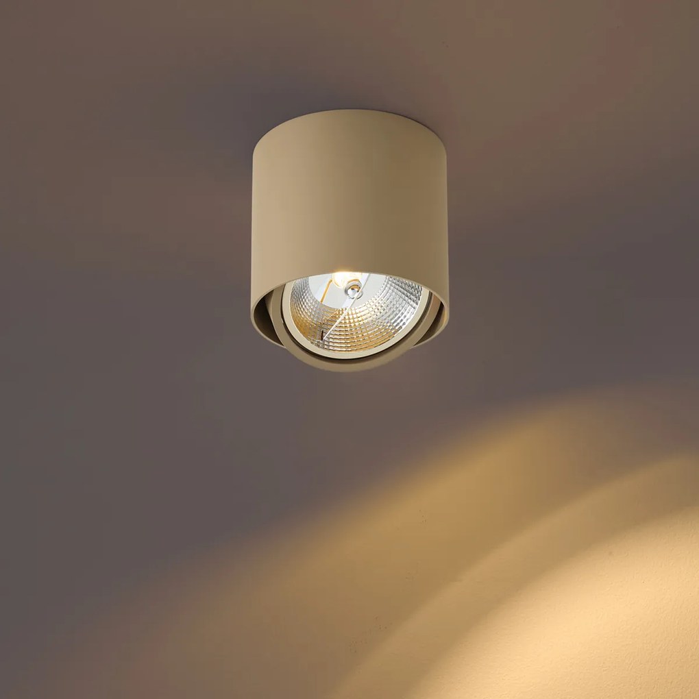Moderne plafondspot taupe GU10 AR111 kantelbaar - Impact