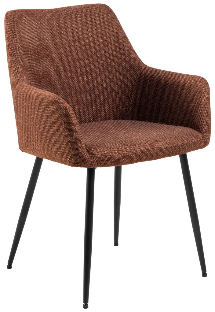 VERA Terracotta (stof Basel 44) - MODERN GESTOFFEERDE KUIPSTOEL VOOR WOONKAMER/EETKAMER LOFT