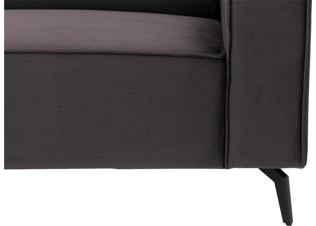 Goossens Hoekbank Hercules antraciet, stof, 3-zits, modern design met chaise longue links