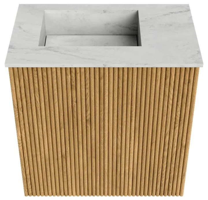 Mondiaz Joya DLux 40cm toiletmeubel oak met wastafel faye links zonder kraangat opalo