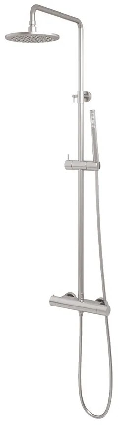 Brauer Brushed Edition opbouw regendoucheset met staafhanddouche en hoofddouche 20cm RVS geborsteld PVD