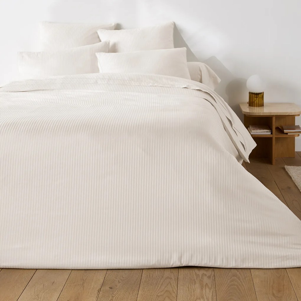 Kussensloop in katoensatijn, 153 draden, Striped Opale