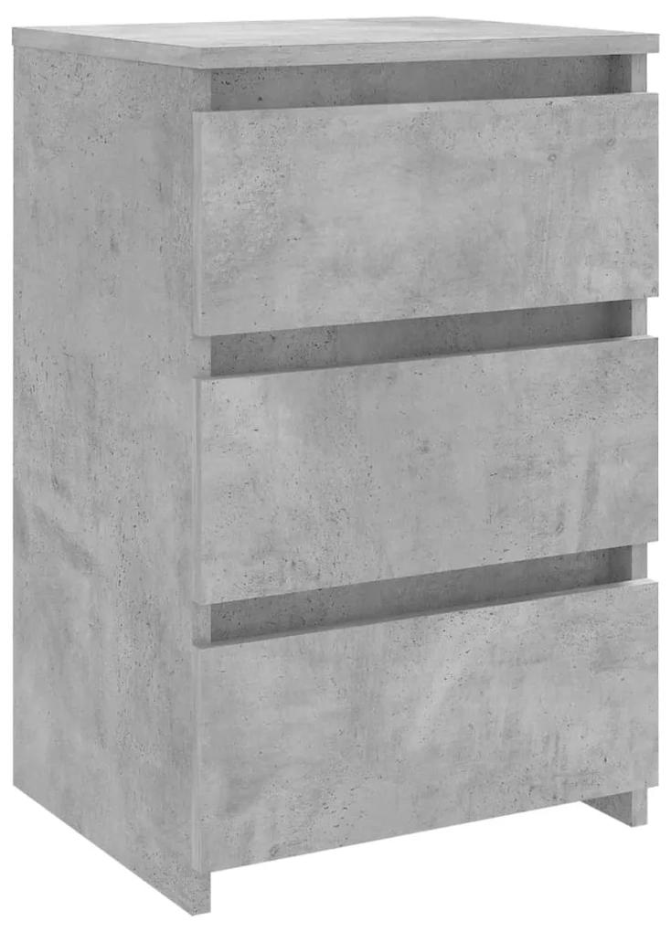 vidaXL Nachtkastje 40x35x62,5 cm spaanplaat betongrijs