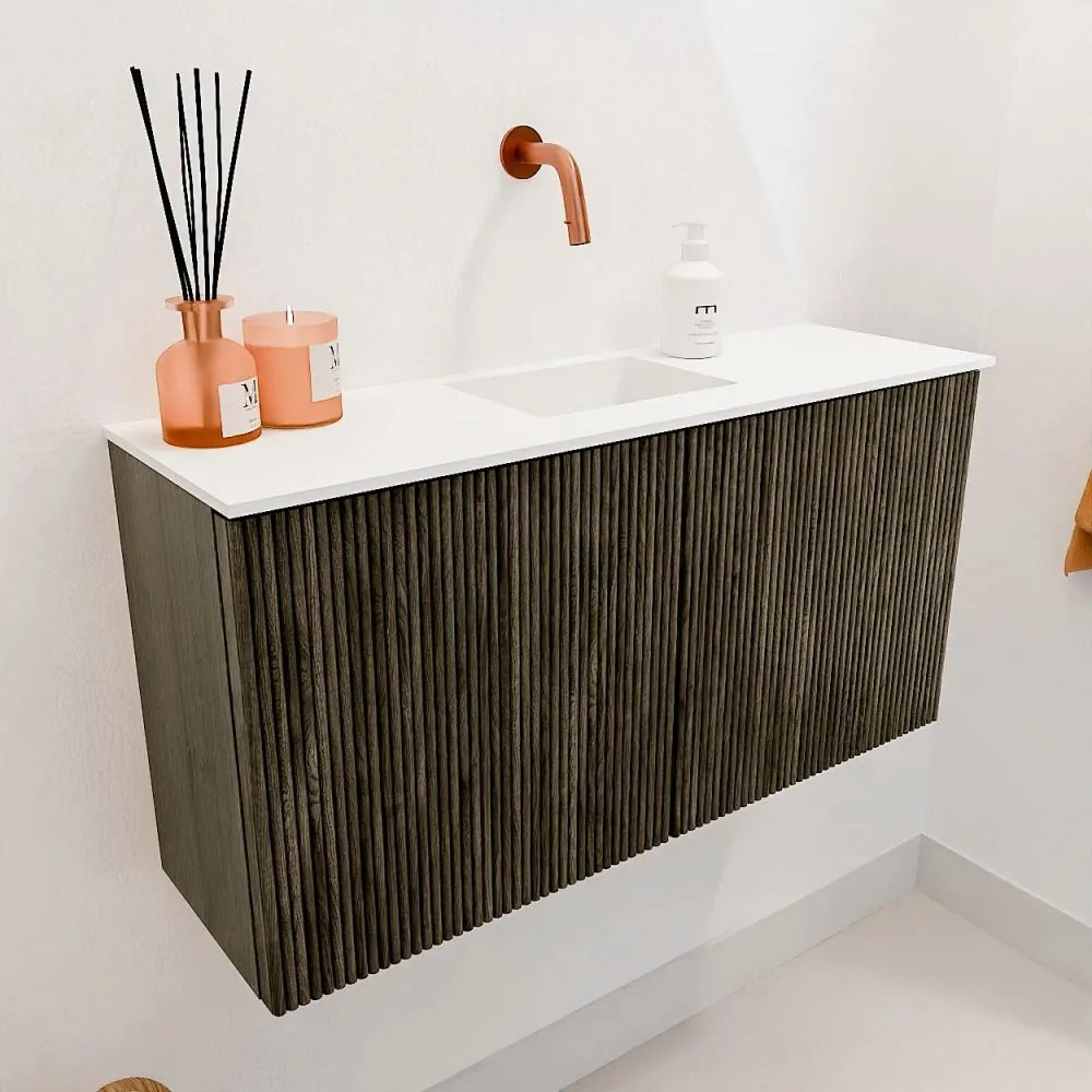 Mondiaz Joya 80cm toiletmeubel shadow met wastafel faye midden zonder kraangat talc