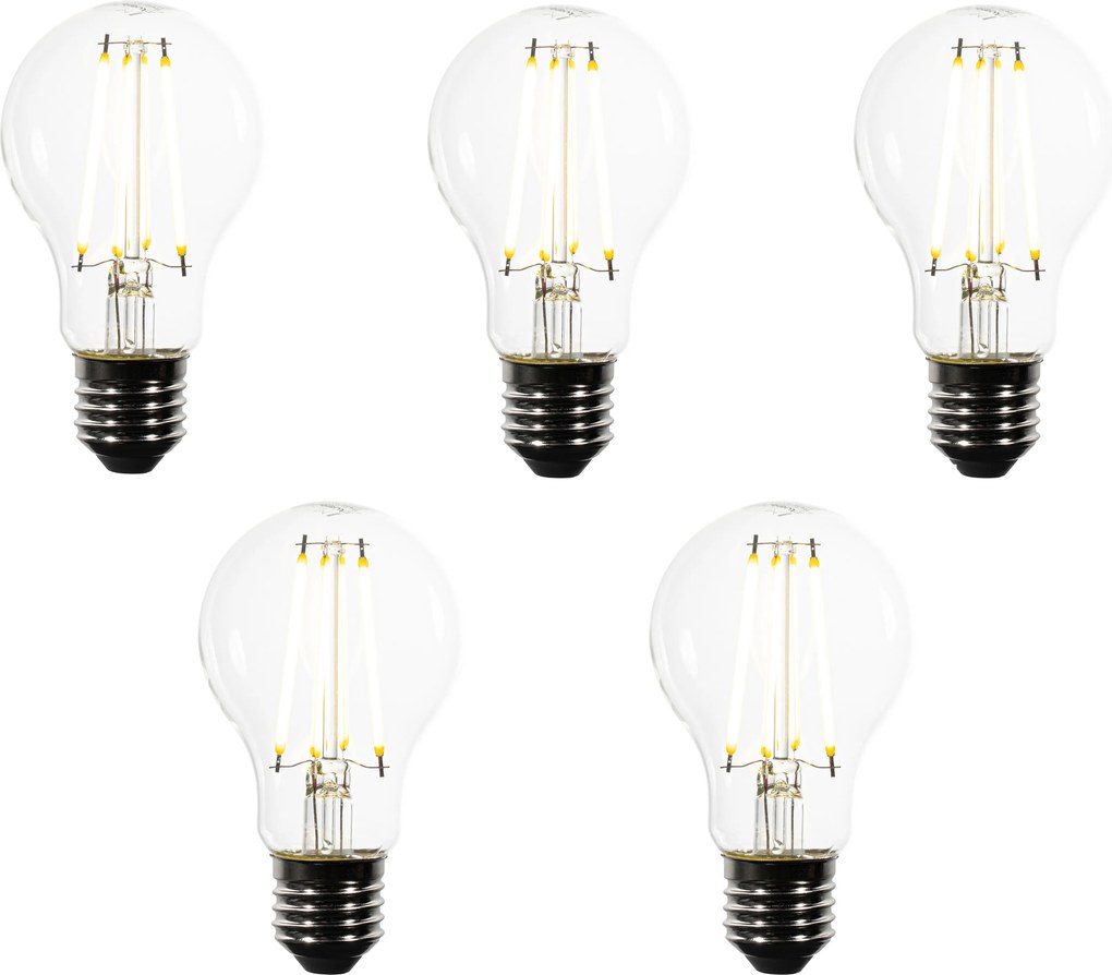 Set van 5 E27 LED lampen A60 helder 2.2W 470 lm 3000K
