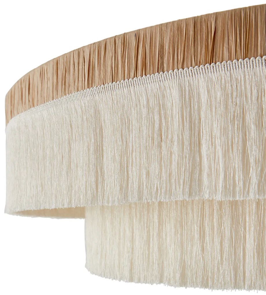 Hanglamp in raffia met franjesØ86 cm, Kavi.