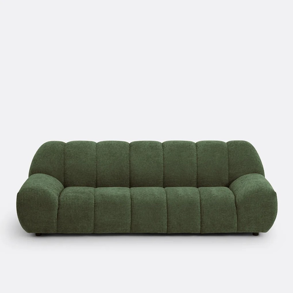 4-zitsbank van chenille fluweel met reliëf, Nuria