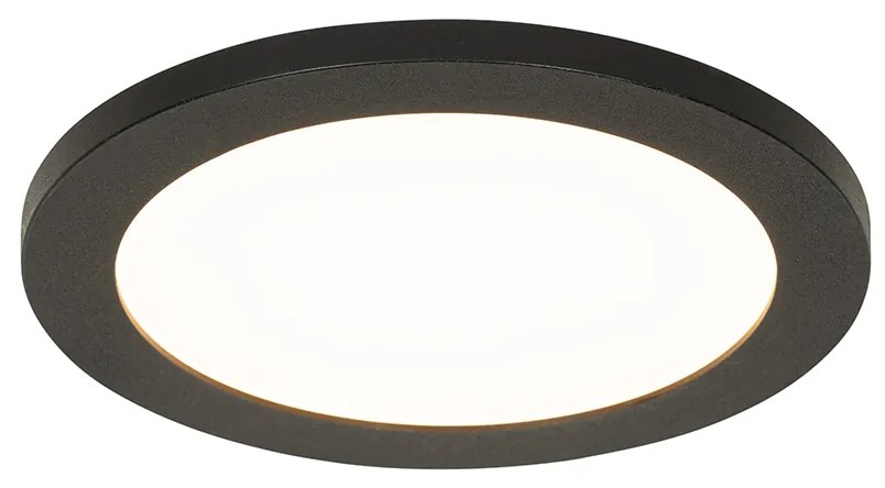 Moderne plafonnière zwart 22,5 cm incl. LED IP44 - Steve Modern IP44 rond Binnenverlichting Lamp